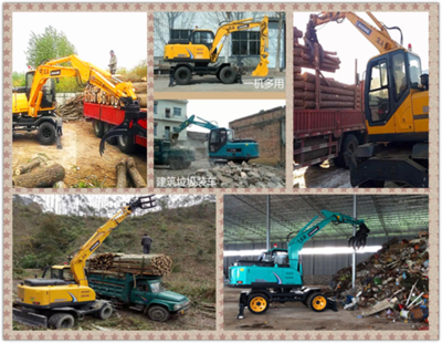 90型挖掘機抓木機 裝卸木頭的省時省力利器，建筑工程機械銷售優(yōu)選